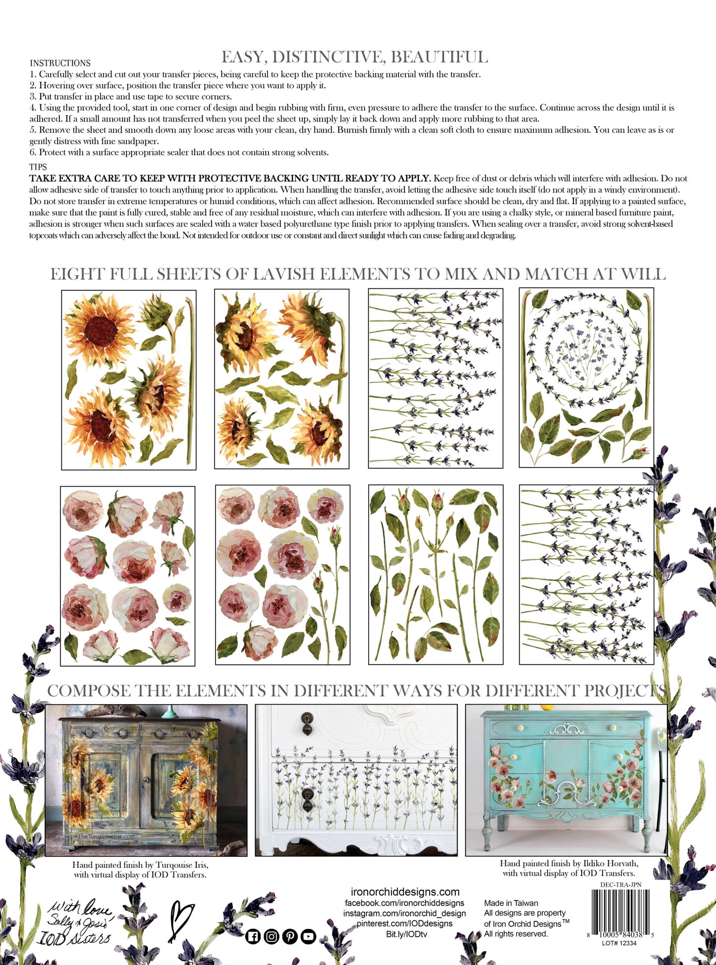 Painterly Florals IOD Transfer Pad