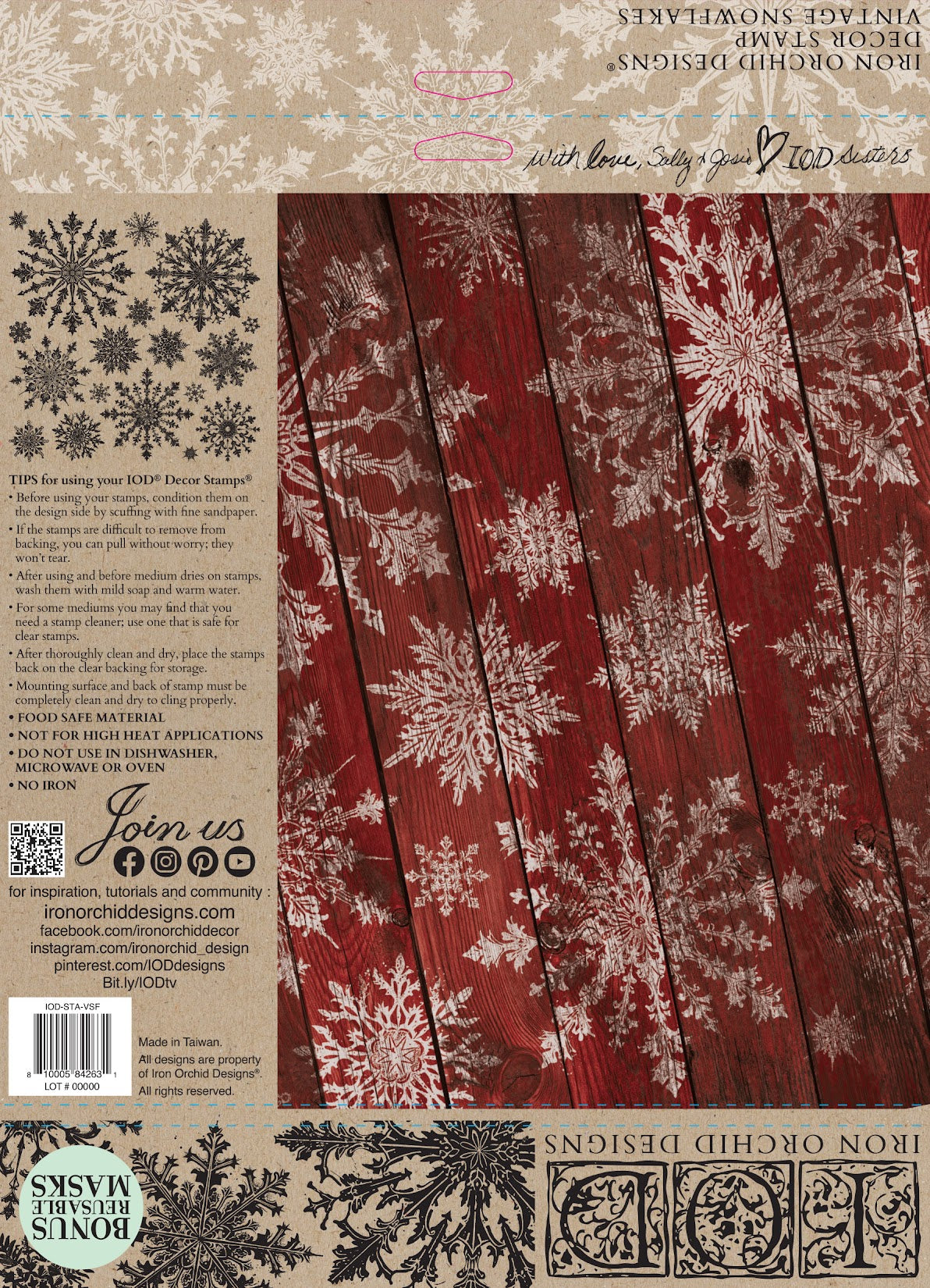 Vintage Snowflakes IOD Stamp - Retired