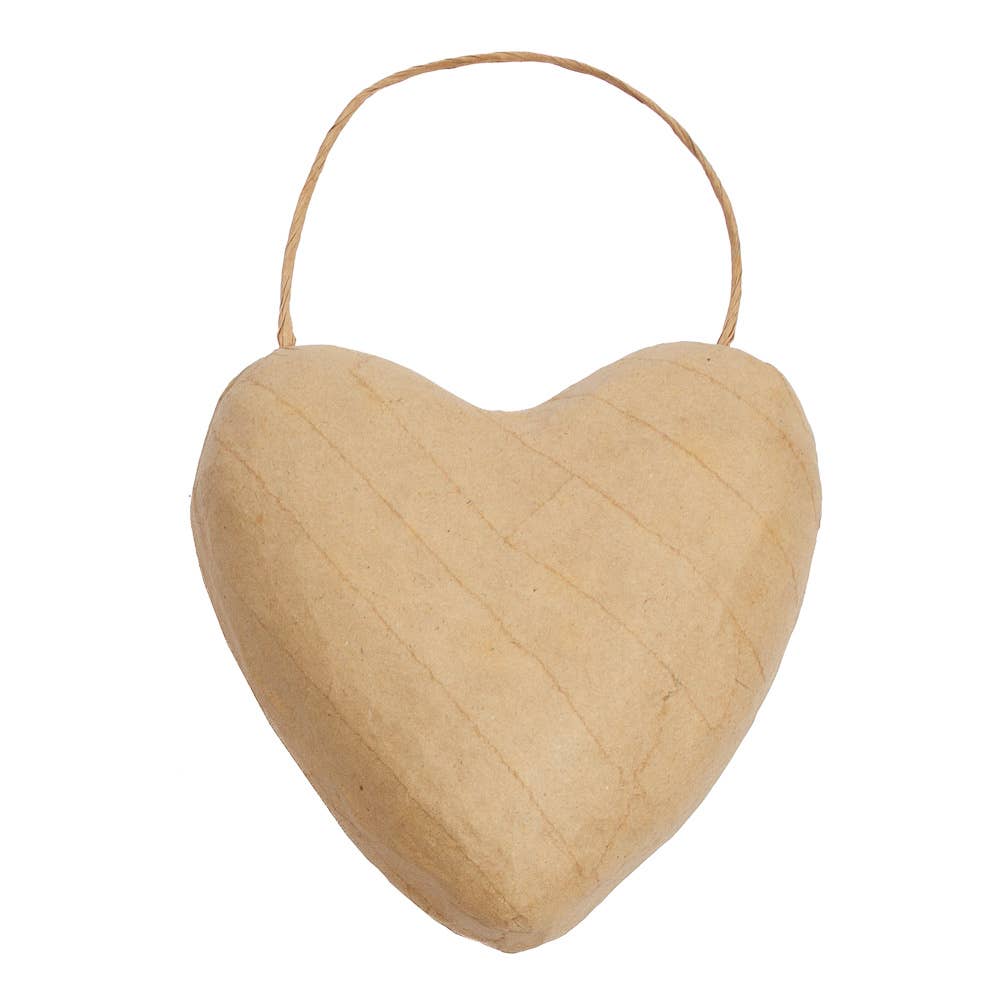 Paper Mache Puffy Heart Ornaments 5”