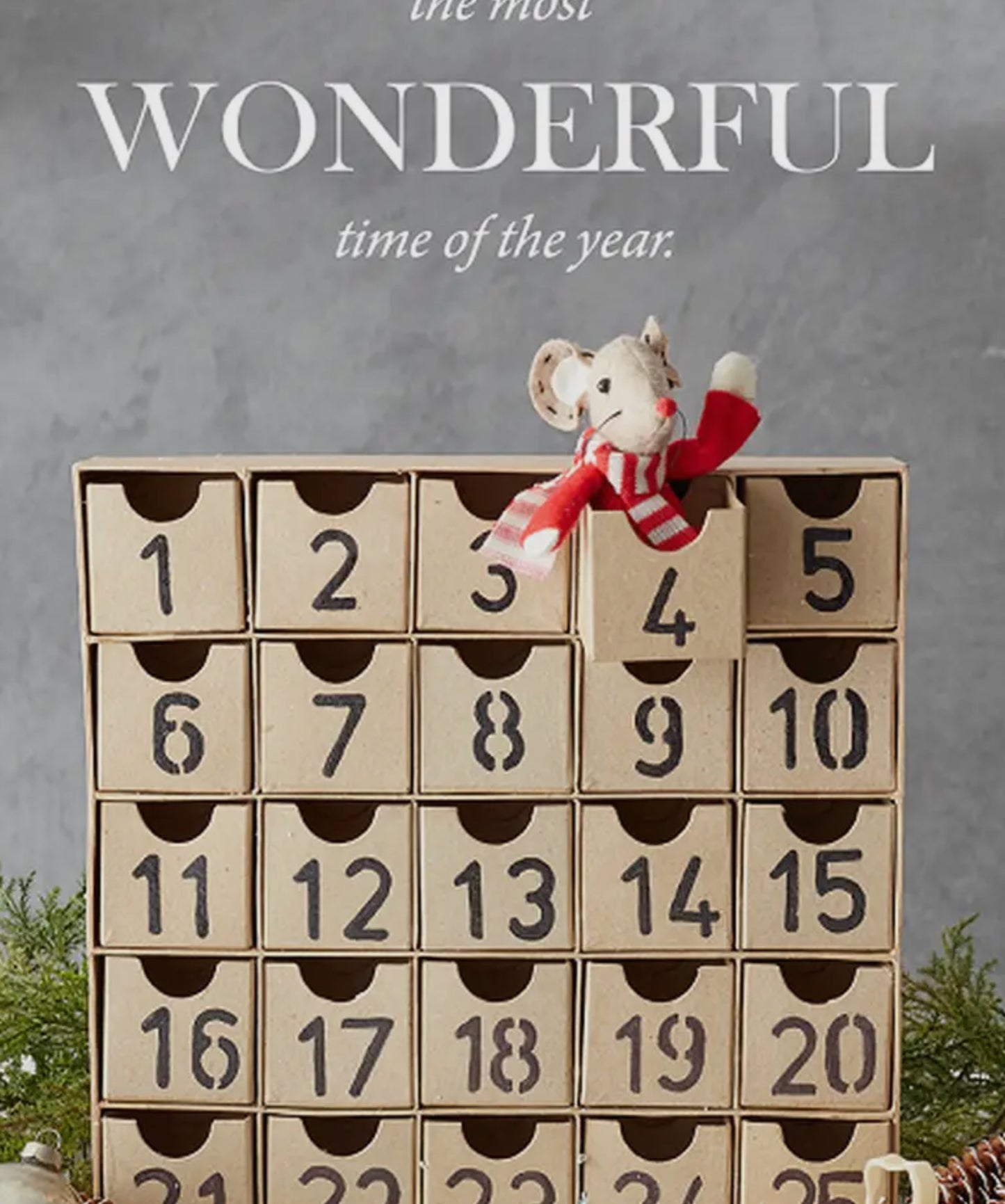 Paper Mache Advent Countdown Box