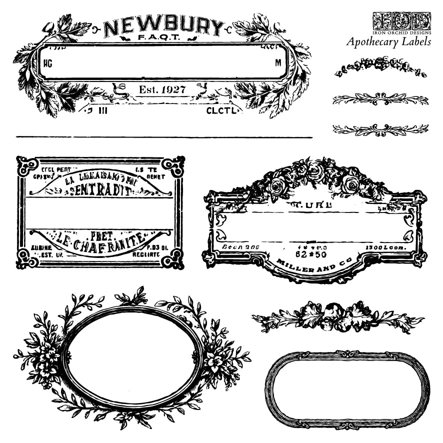 Apothecary Labels 6x6 IOD Stamps
