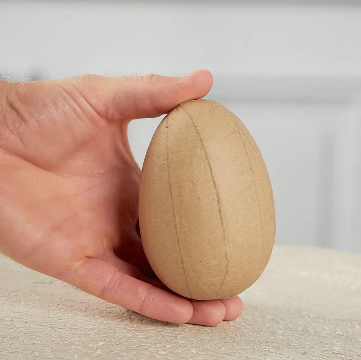 Paper Mache Unfinished Egg - 4”x3”