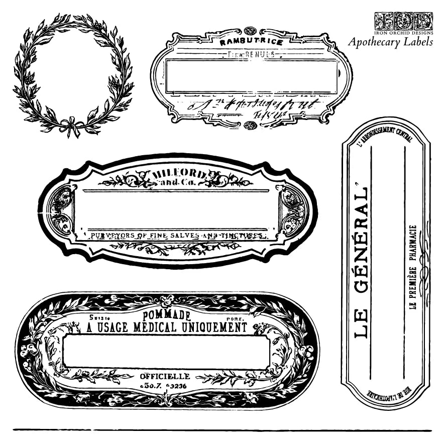 Apothecary Labels 6x6 IOD Stamps