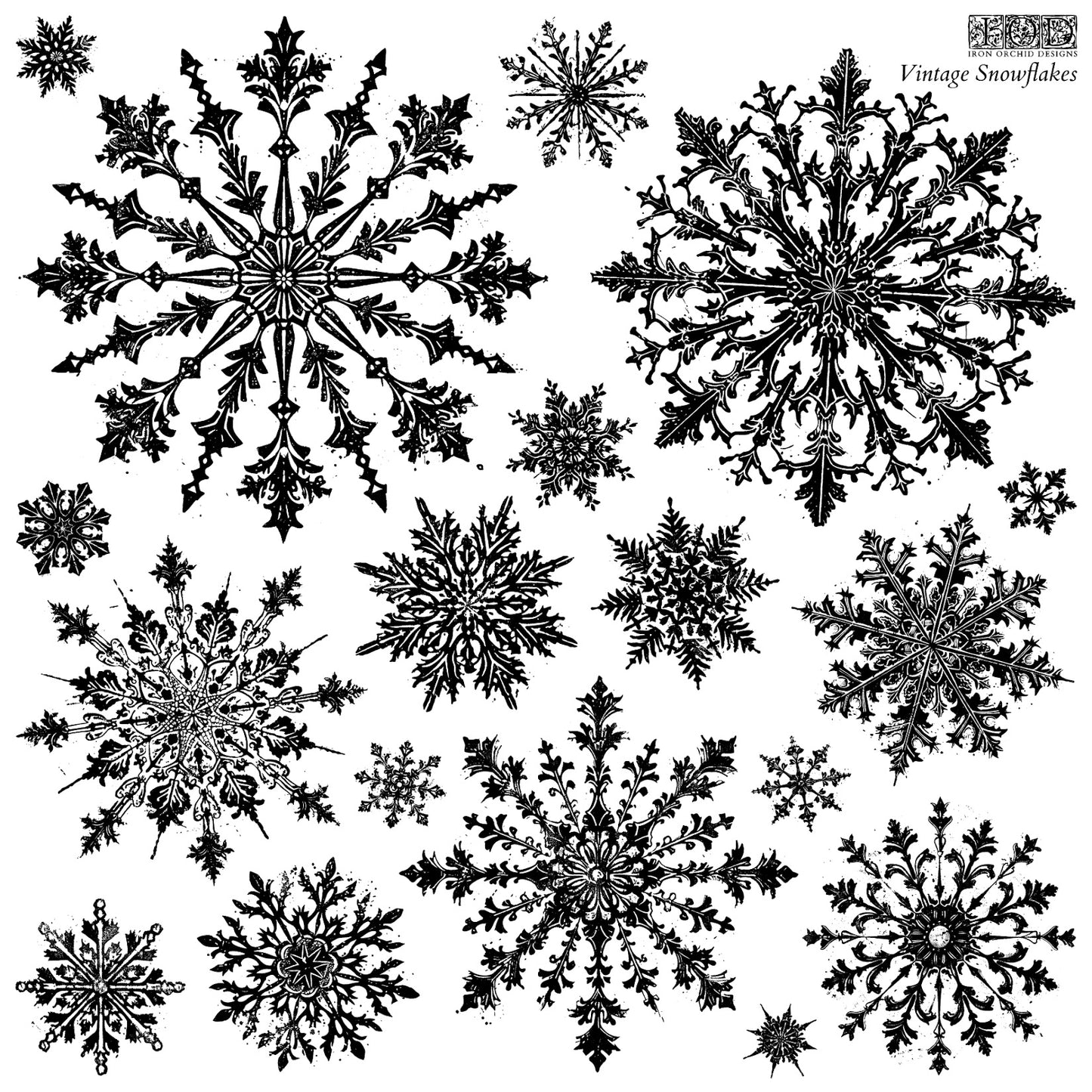 Vintage Snowflakes IOD Stamp - Retired