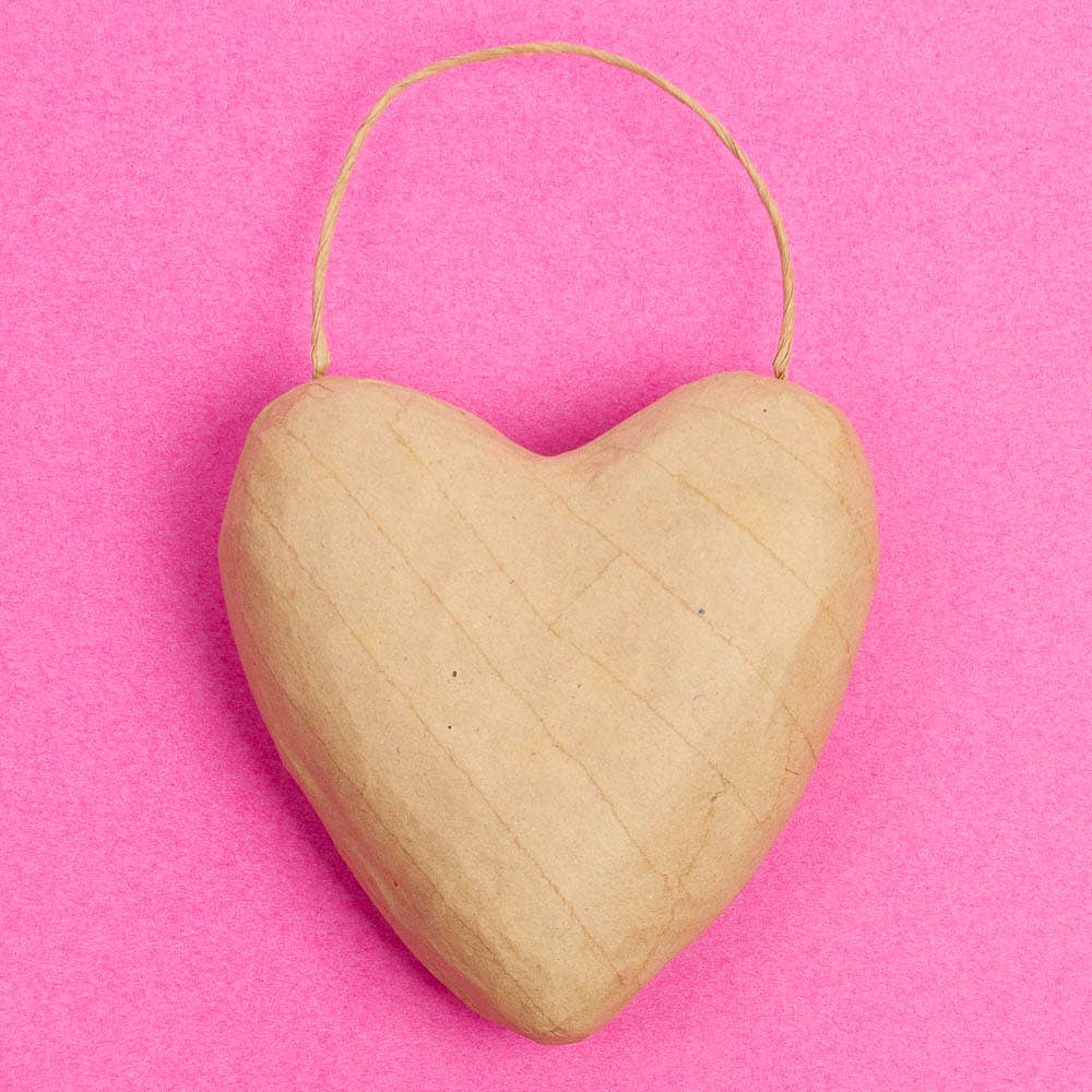 Paper Mache Puffy Heart Ornaments 5”