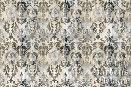 Distressed Damask Decoupage Paper