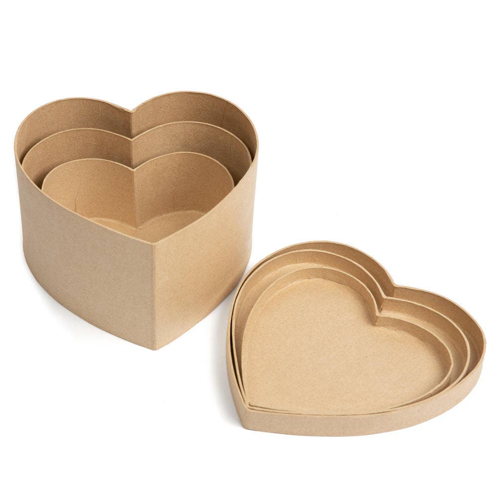 Paper Mache Heart Box Sets