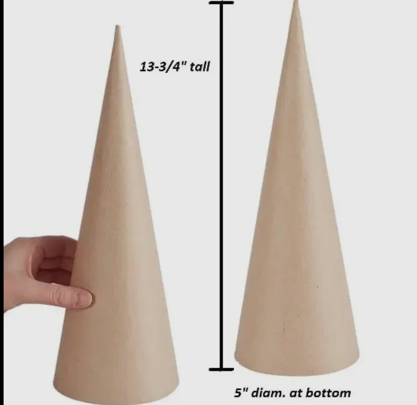 Paper Mache Cone 13 3/4” x 5”