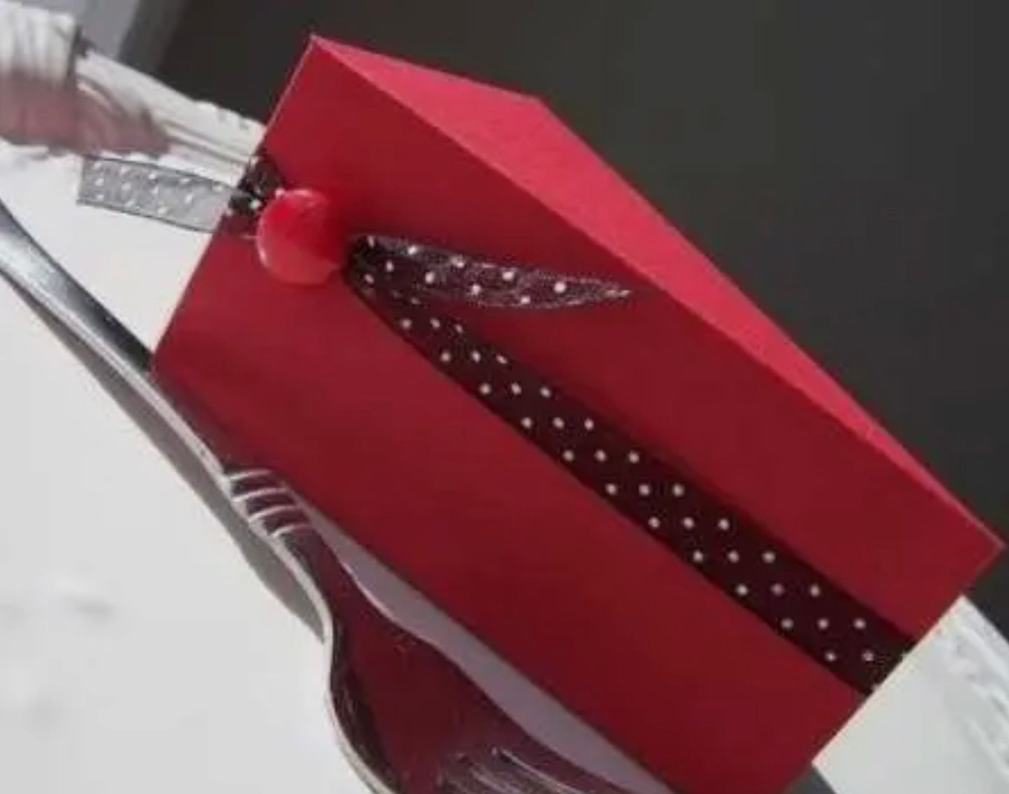 Paper Mache Cake Slice Shaped Box 4.5”x3.5”x2”