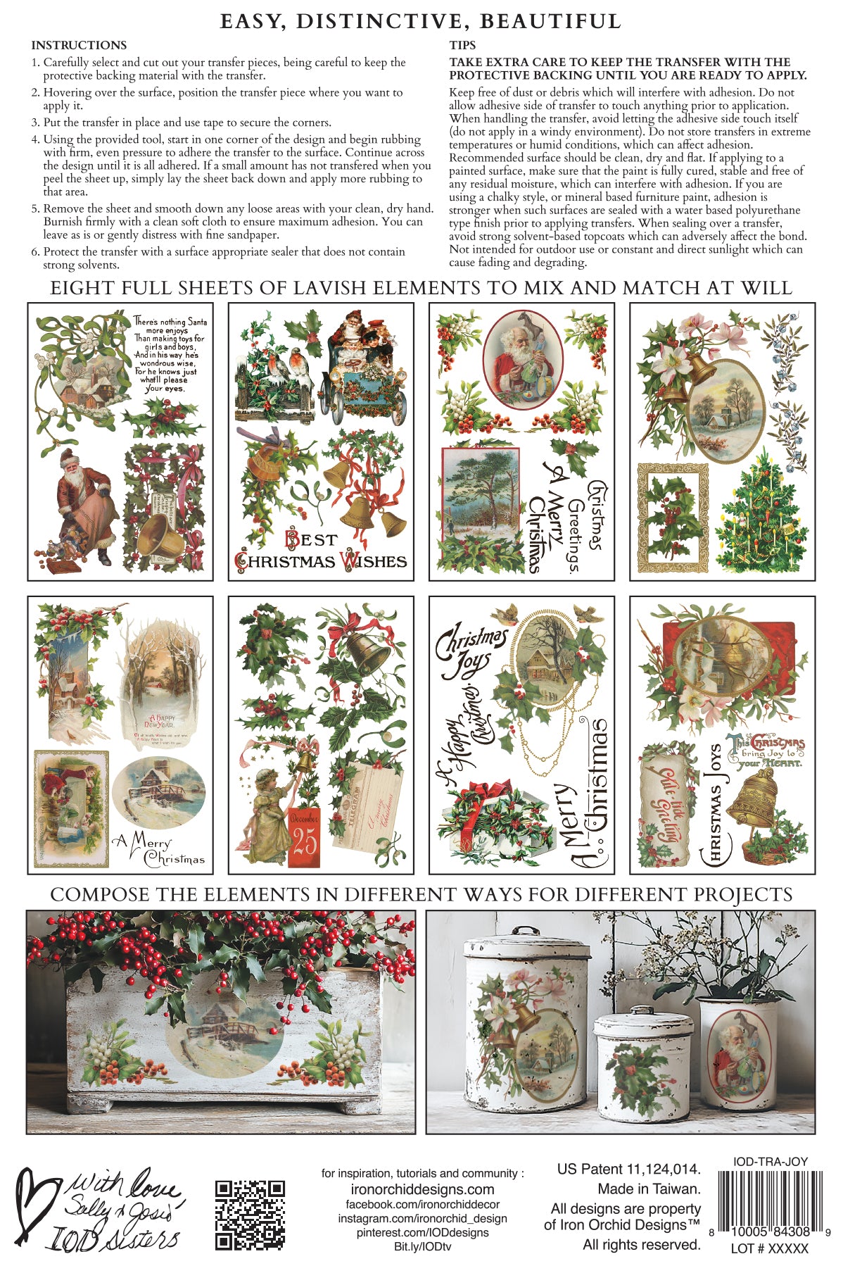 Christmas Joy IOD 8x12 Transfer Pad