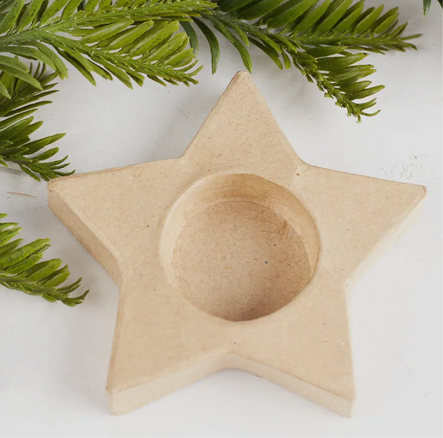 Paper Mache Star Tealight Candle Holder