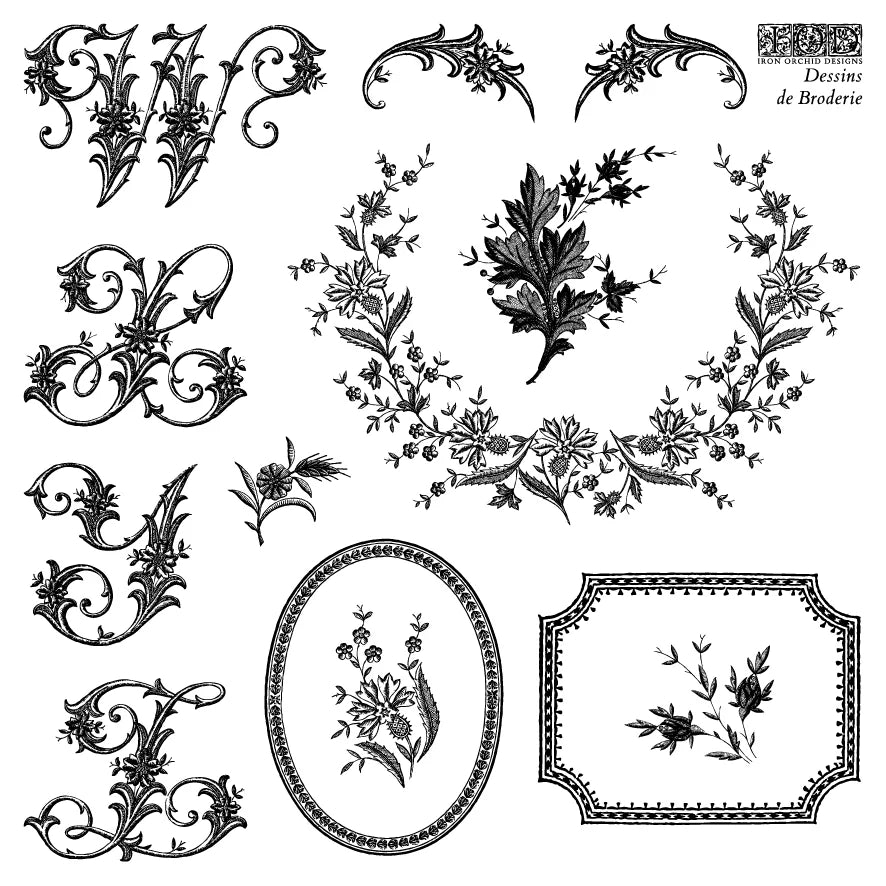 Dessins de Broderie IOD 6x6 Stamp Set