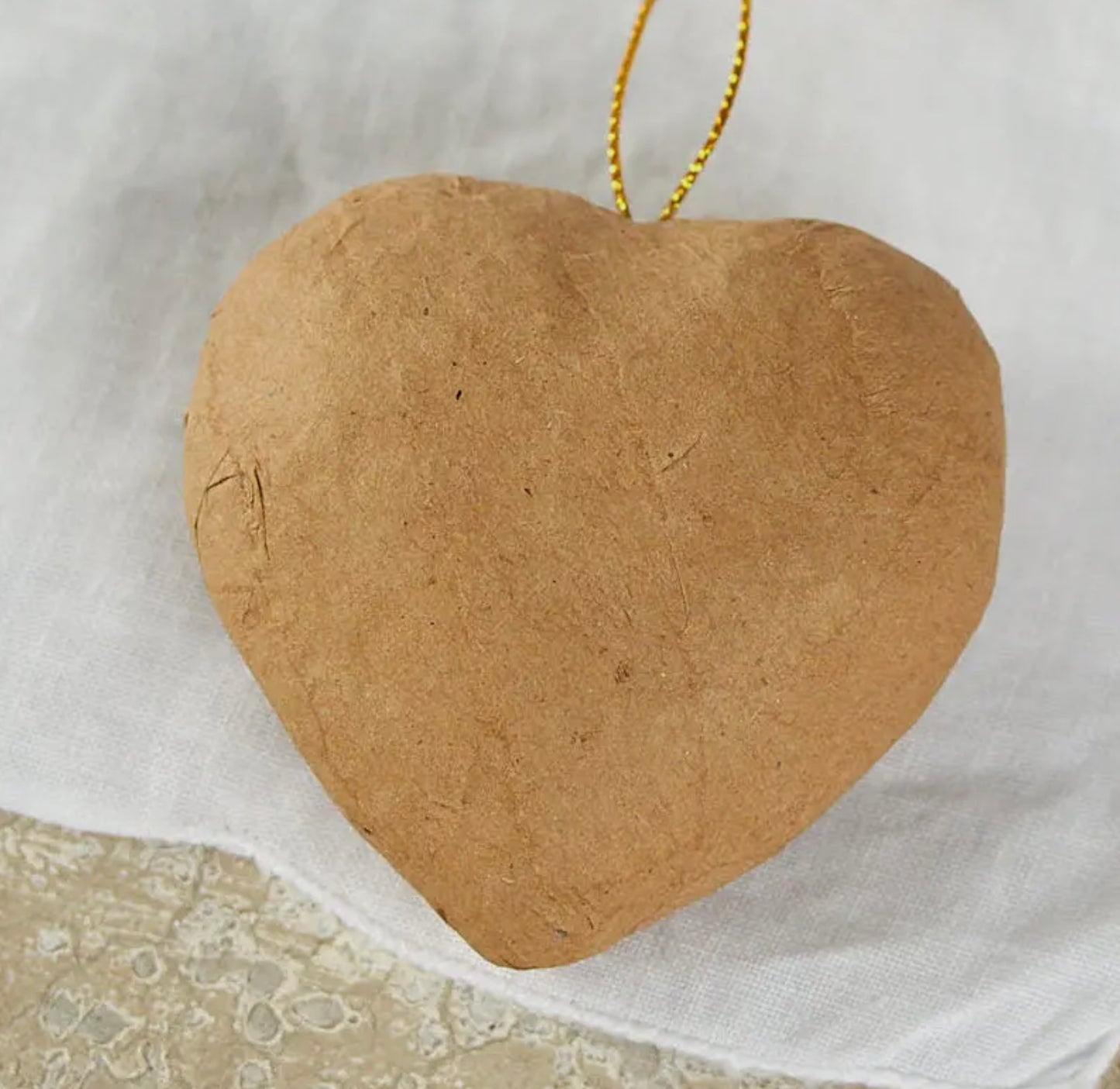 Paper Mache 3” Puffy Heart Ornament