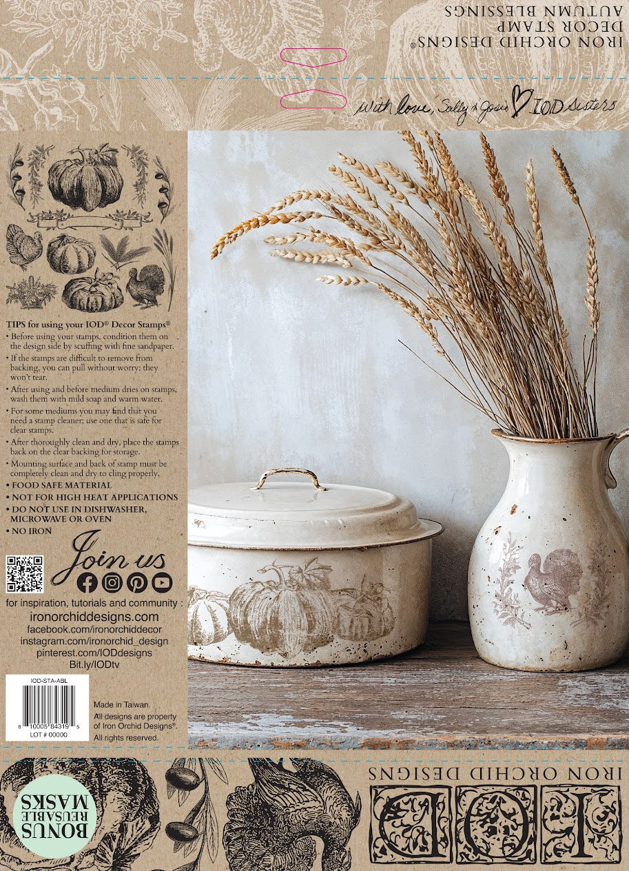 Autumn Blessings IOD Stamp