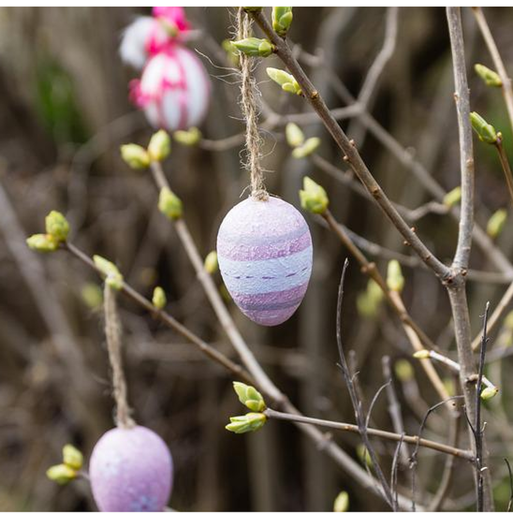 Paper Mache Egg Ornament 2-1/4”