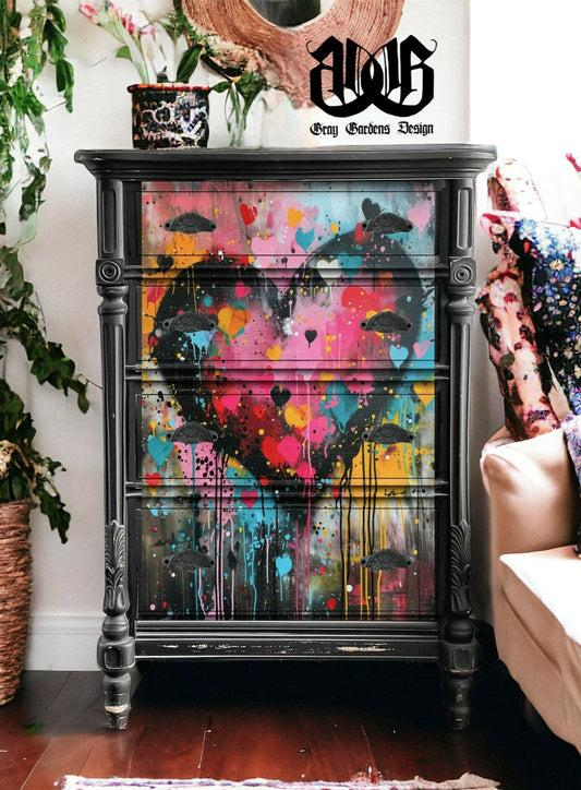 Graffiti Heart Decoupage Paper