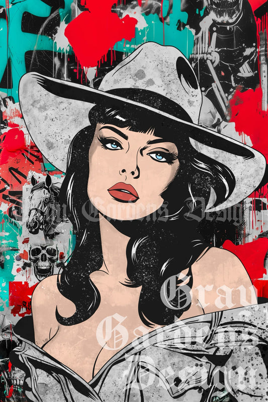 Pop Art Cowgirl Decoupage Paper