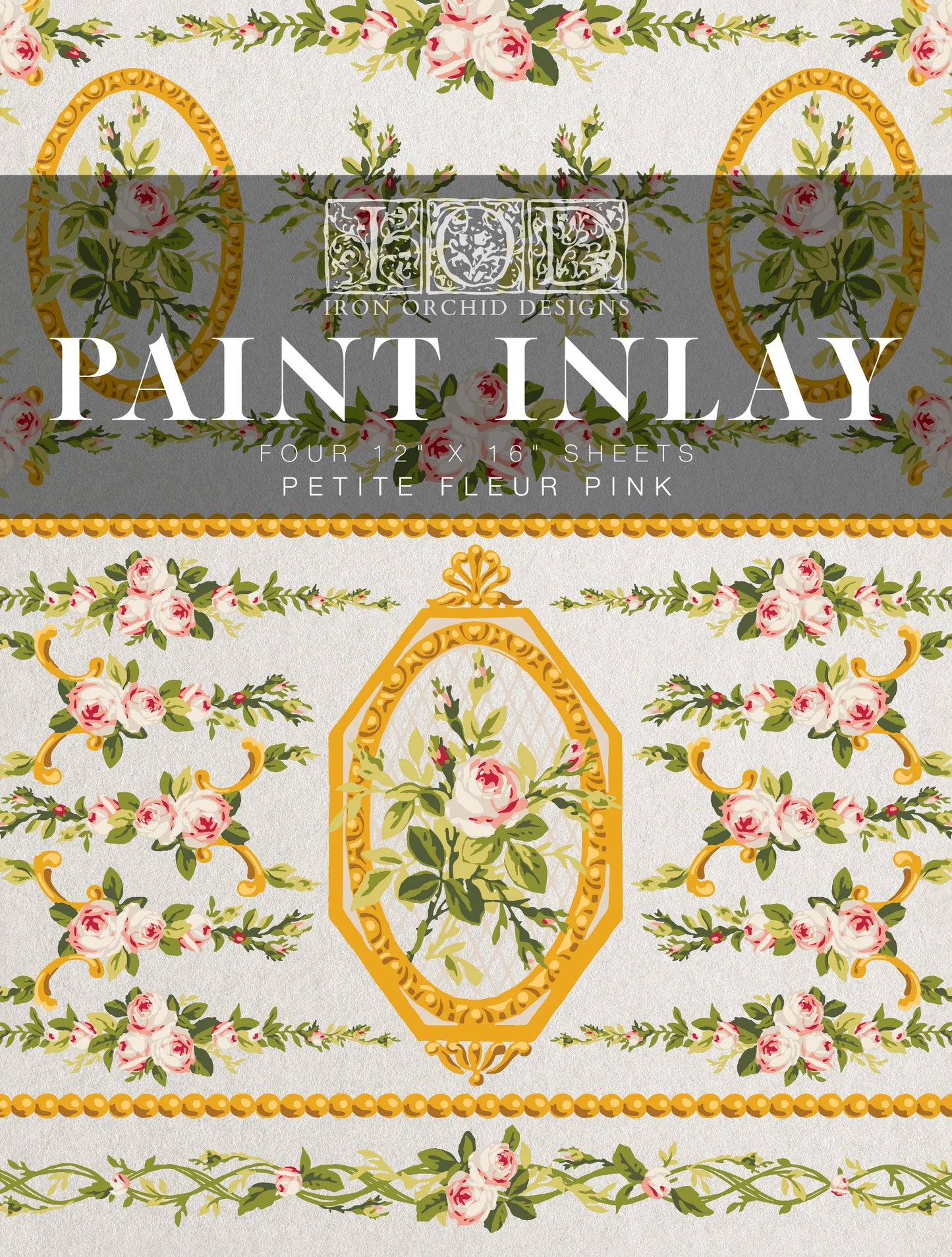 Petite Fleur Pink IOD Paint Inlay Pad