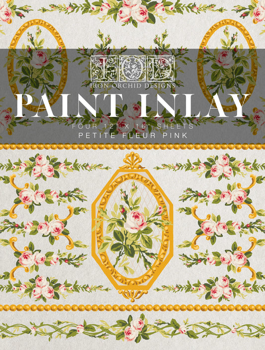 Petite Fleur Pink IOD Paint Inlay Pad