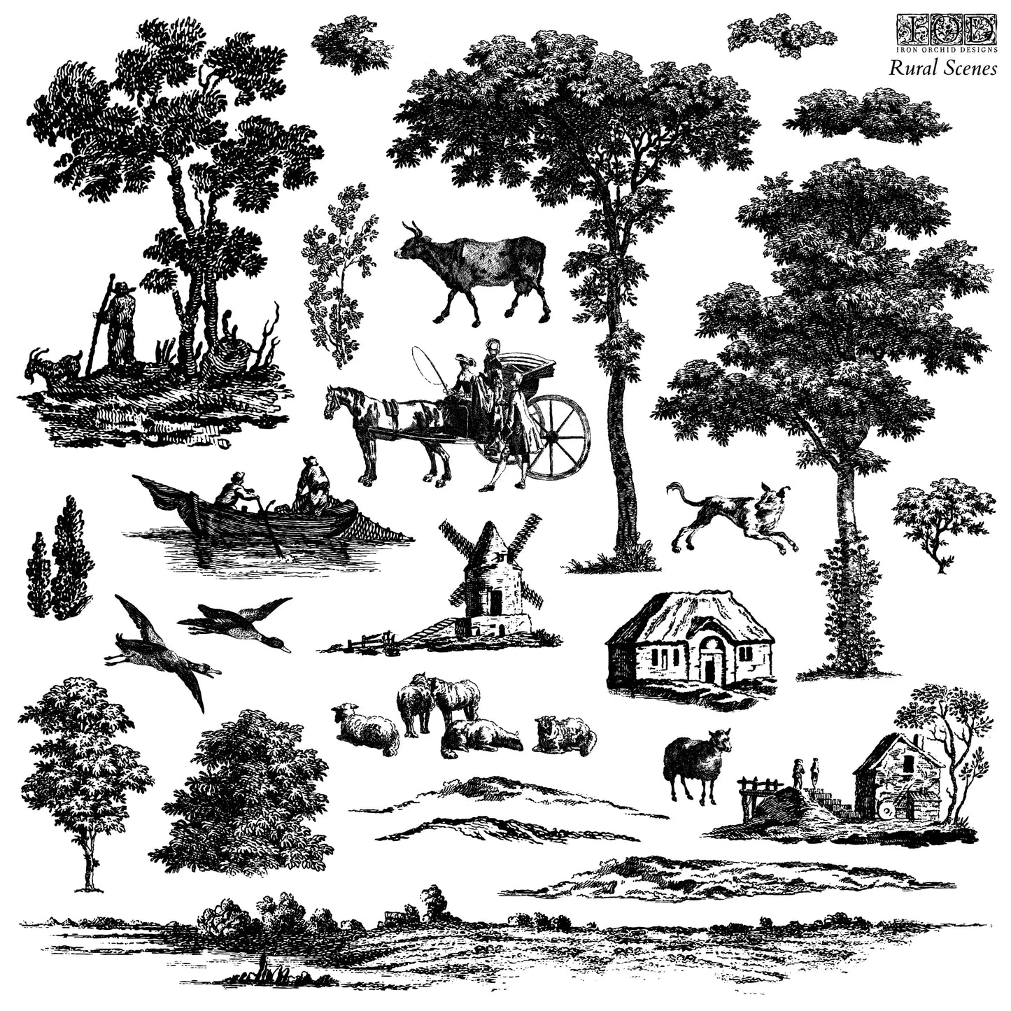 Rural Scenes IOD Stamp - Retired