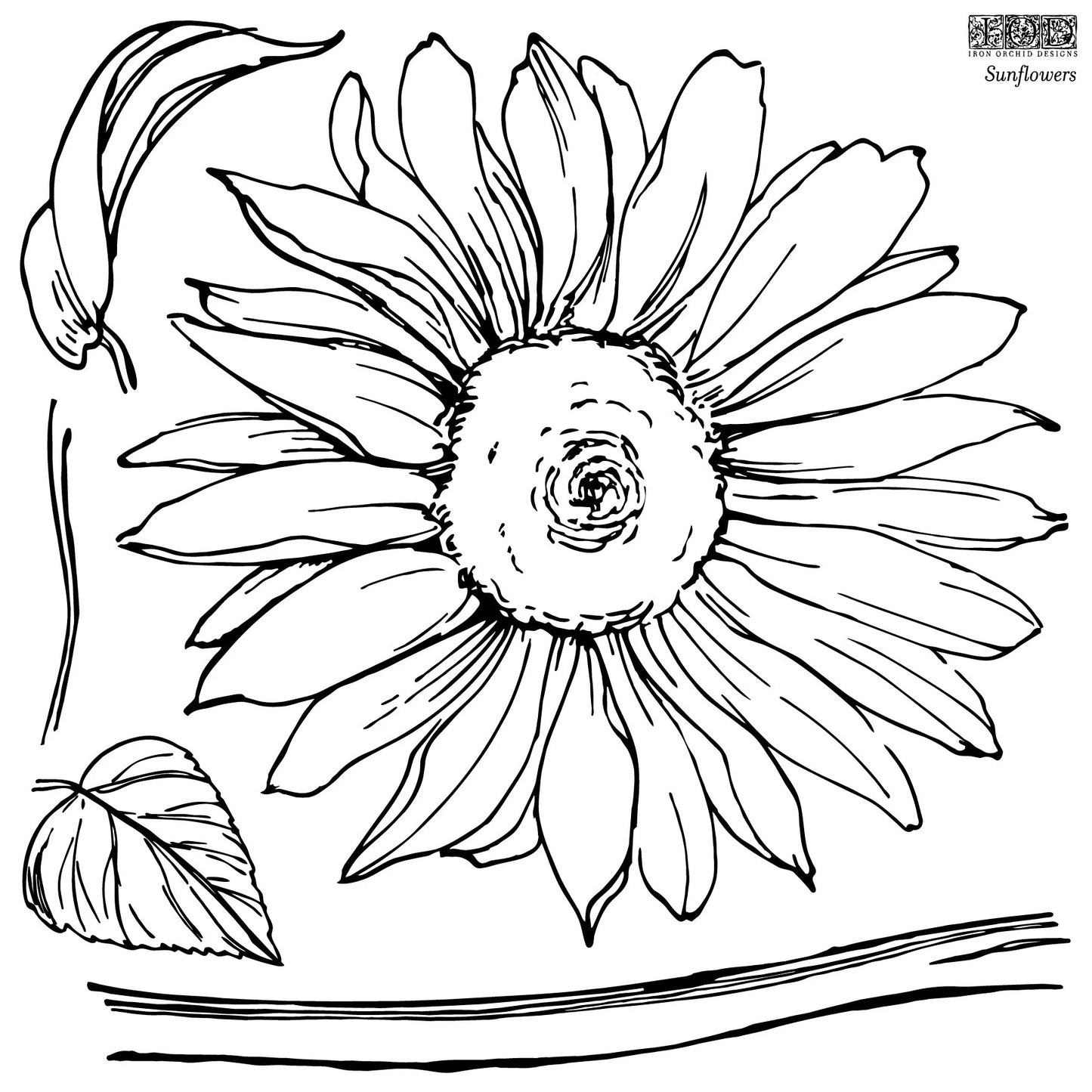 Sunflowers IOD Stamp