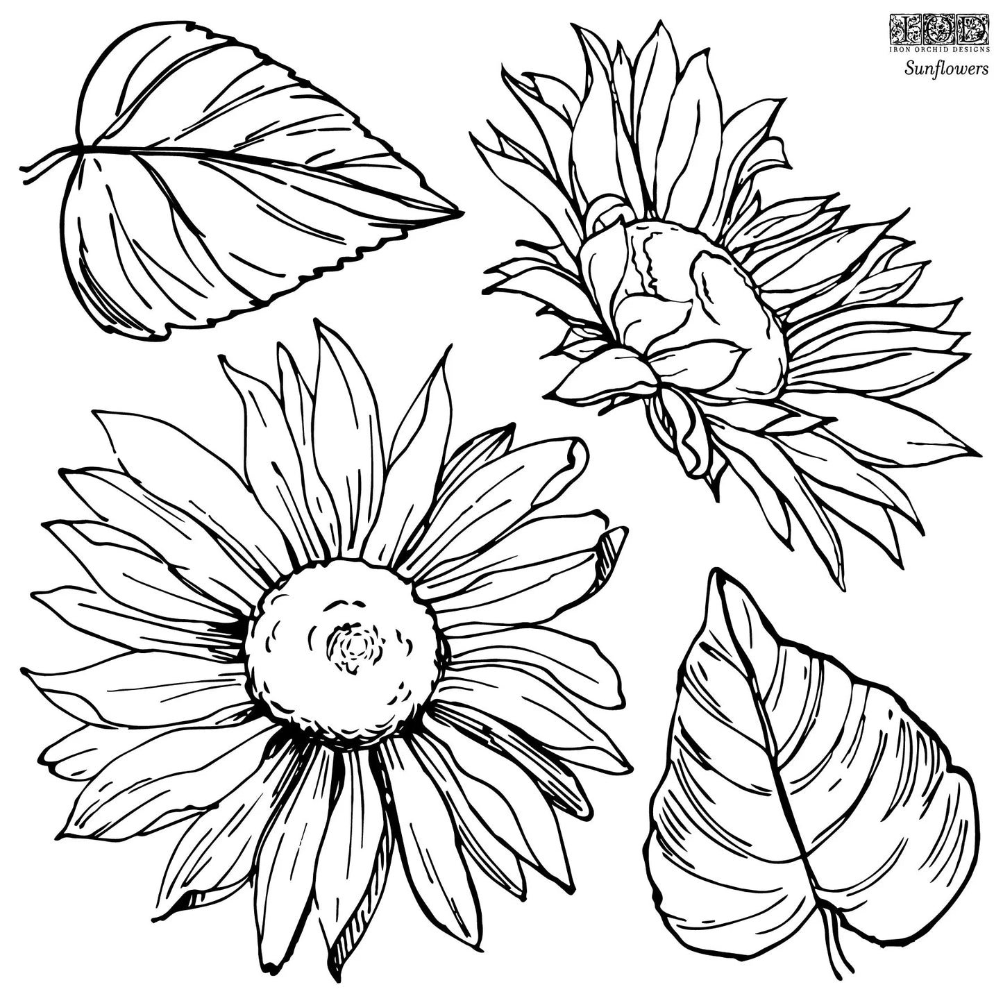 Sunflowers IOD Stamp