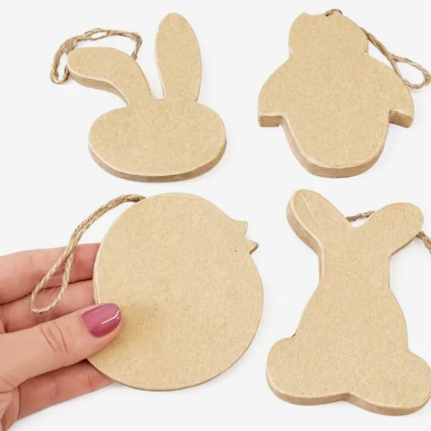 Paper Mache Spring Bunnie & Chicks Ornaments (Pack of 4)