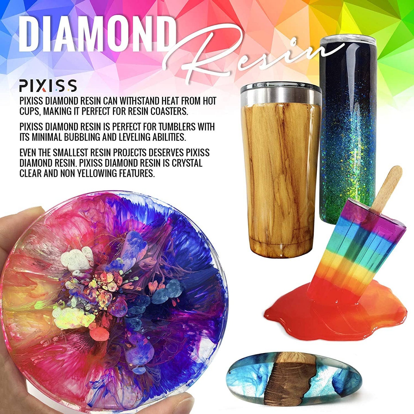 PIXISS Diamond Resin Starter Kit - 17oz. Epoxy Resin & Acces