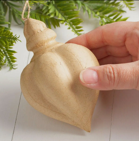 Paper Mache Christmas Ornament 5”