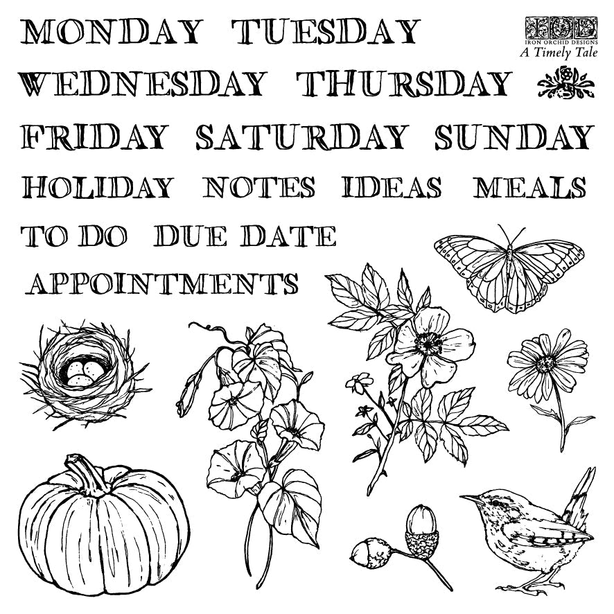A Timely Tale 6x6 IOD Stamp