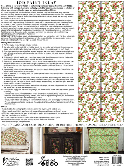 Rose Chintz IOD Paint Inlay Pad