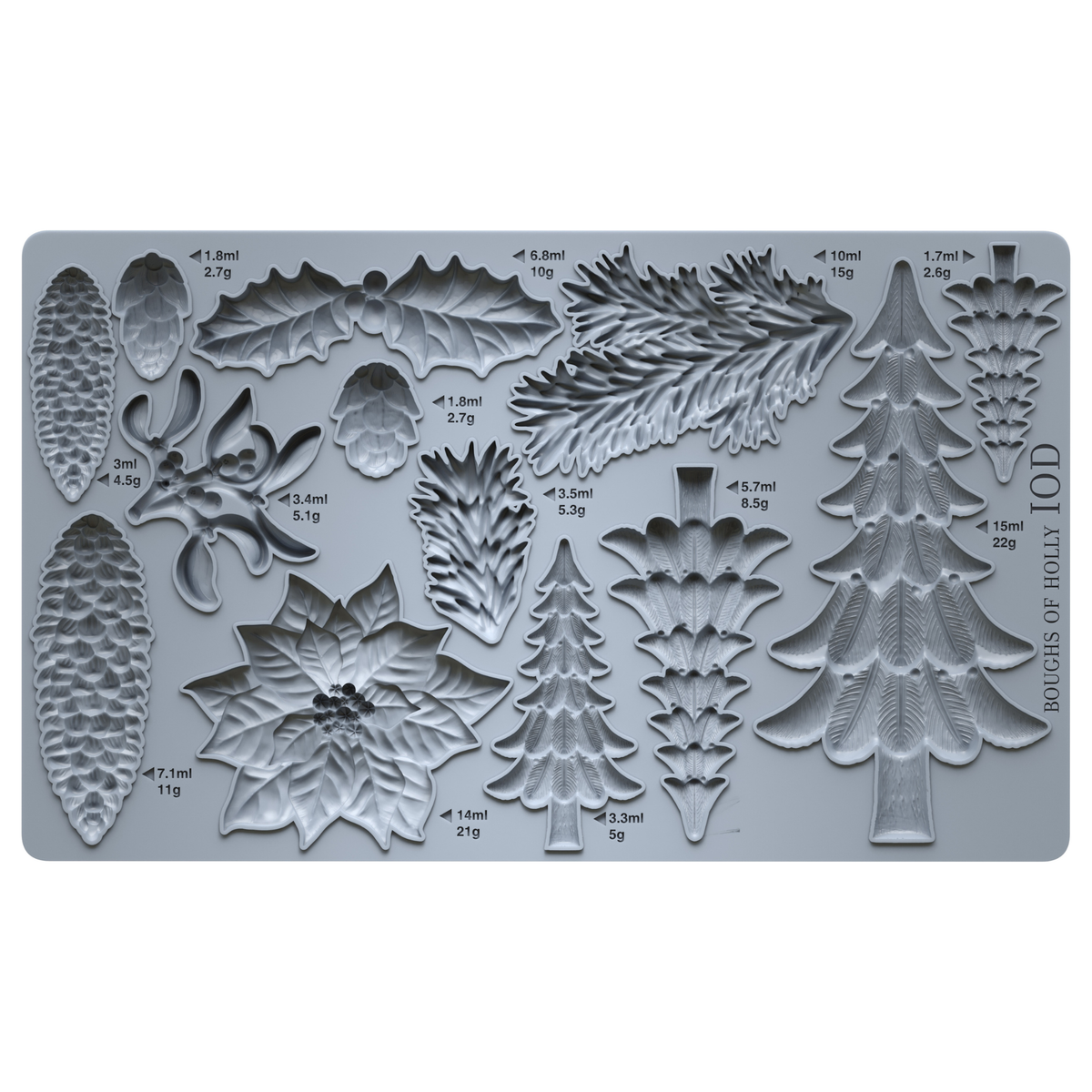 Boughs of Holly 6x10 IOD Mould