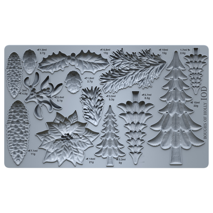 Boughs of Holly 6x10 IOD Mould