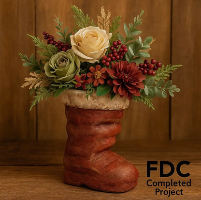 Paper Mache Santa Boot 11 1/2”