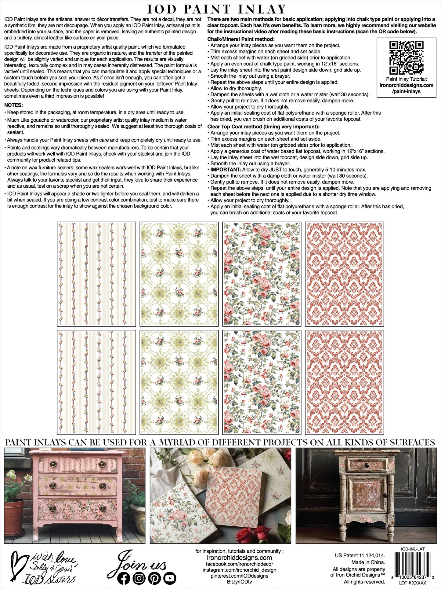 Lattice Rose IOD Paint Inlay Pad