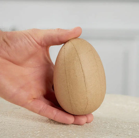 Paper Mache Unfinished Egg - 4”x3”