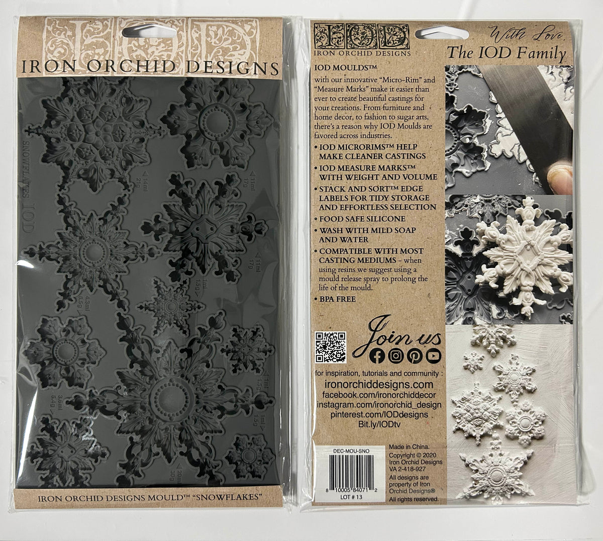 Snowflakes 6x10 IOD Mould