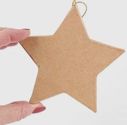 Paper Mache Flat Star Ornament