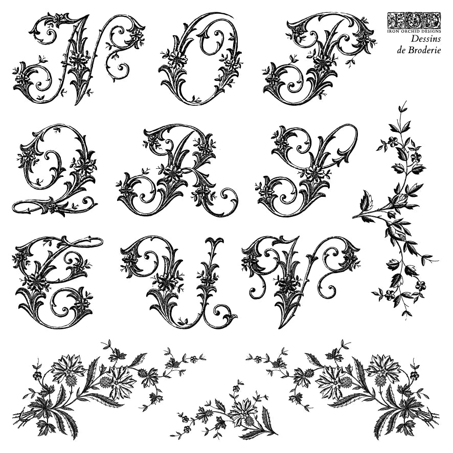 Dessins de Broderie IOD 6x6 Stamp Set