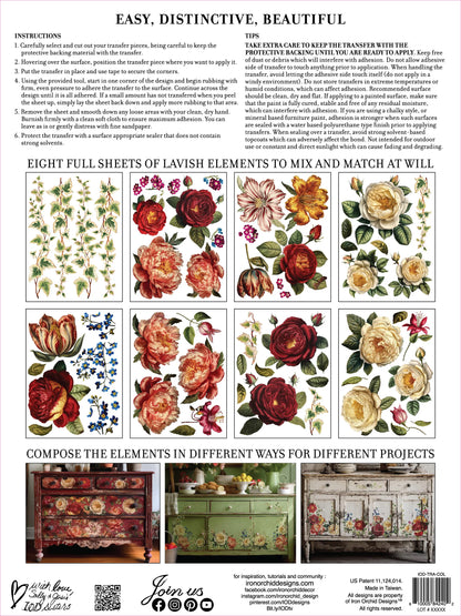 Collage de Fleurs IOD Transfer Pad