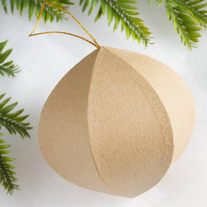 3-3/4" Paper Mache 6 Sided Ornament