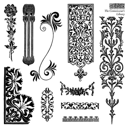 The Connoisseur’s Library IOD 6x6 Stamp Set