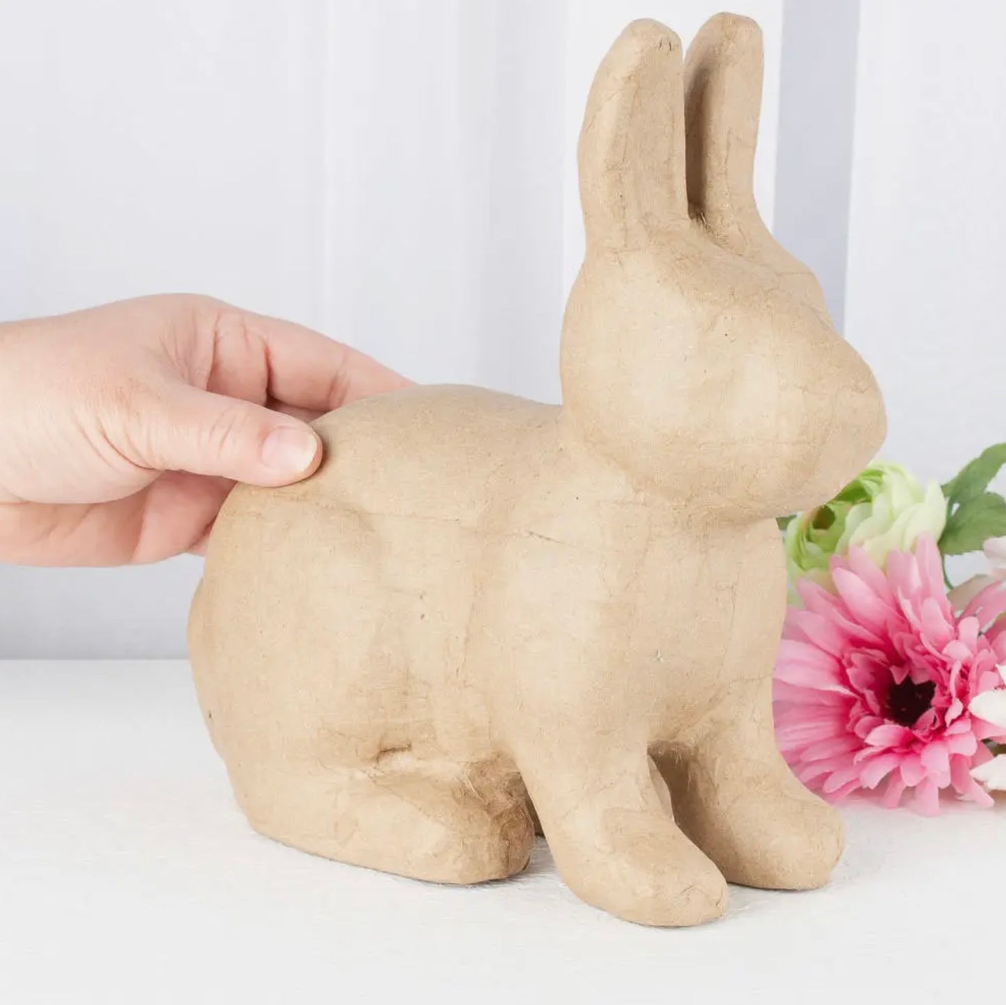 Paper Mache Bunny 9”x4”x10”