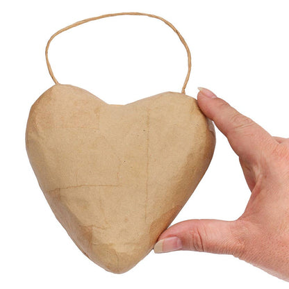 5"  Puffy Paper Mache Heart Ornaments