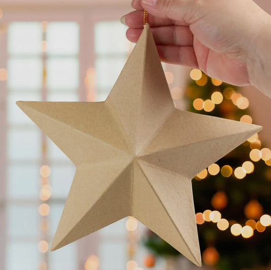 Paper Mache Dimensional Star Ornament 9”x9”