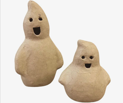 Paper Mache Halloween Ghosts (Set of 2)