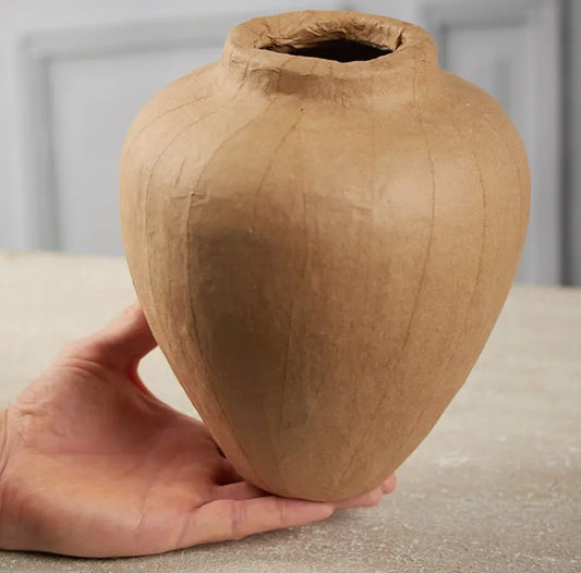 Paper Mache Urn Shaped Vase 8”