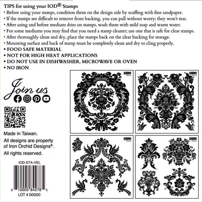 Velveteen 6x6 IOD Stamps