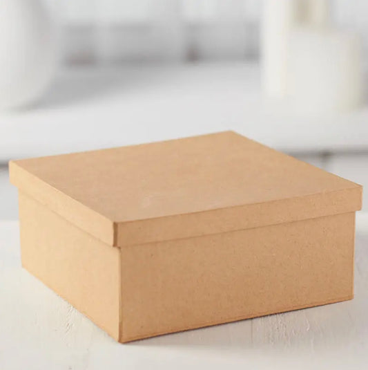 Paper Mache Square Box 7”x7”x3”