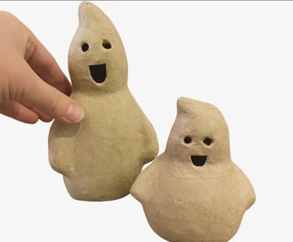Paper Mache Halloween Ghosts (Set of 2)